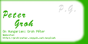 peter groh business card