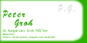 peter groh business card